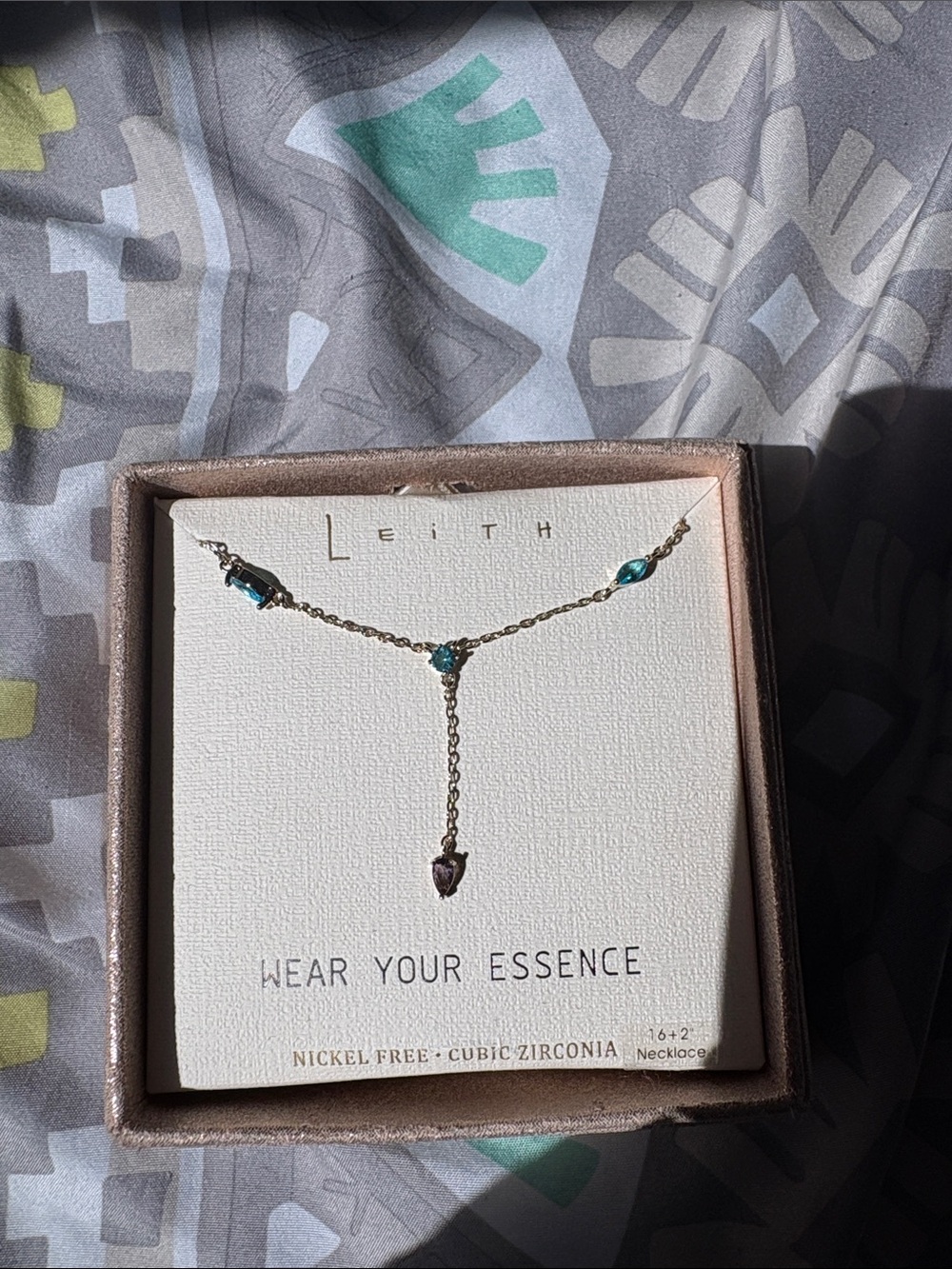 Leith Gold-Tone Necklace with Teal Stones